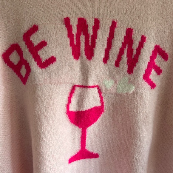 NWT CeCe Pink “Be Wine” Soft Knit Long Sleeve Sweater Size Large - Picture 4 of 8
